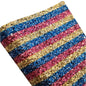 chunky glitter stripes gold, blue and red coloured roll on a white background