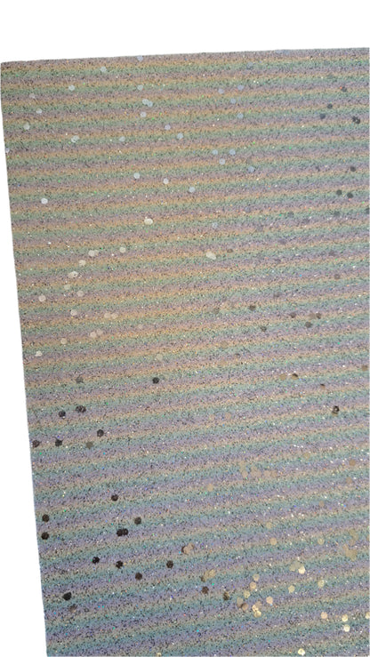 chunky glitter red, blue and yellow stripes coloured roll on a white background