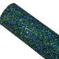 chunky glitter under the sea blue green coloured roll on a white background