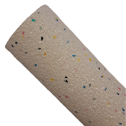 chunky glitter white coloured roll on a white background