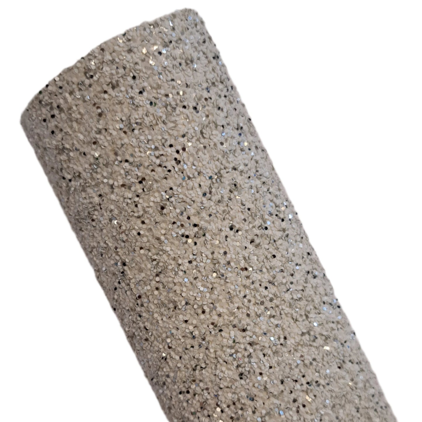 chunky glitter white sparkle coloured roll on a white background