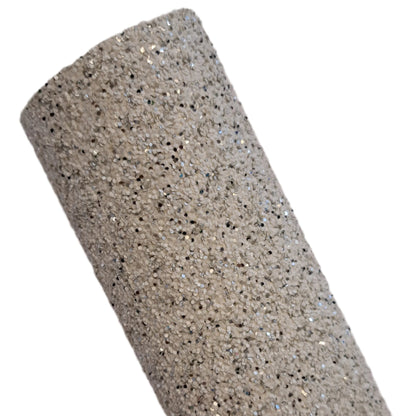 chunky glitter white sparkle coloured roll on a white background