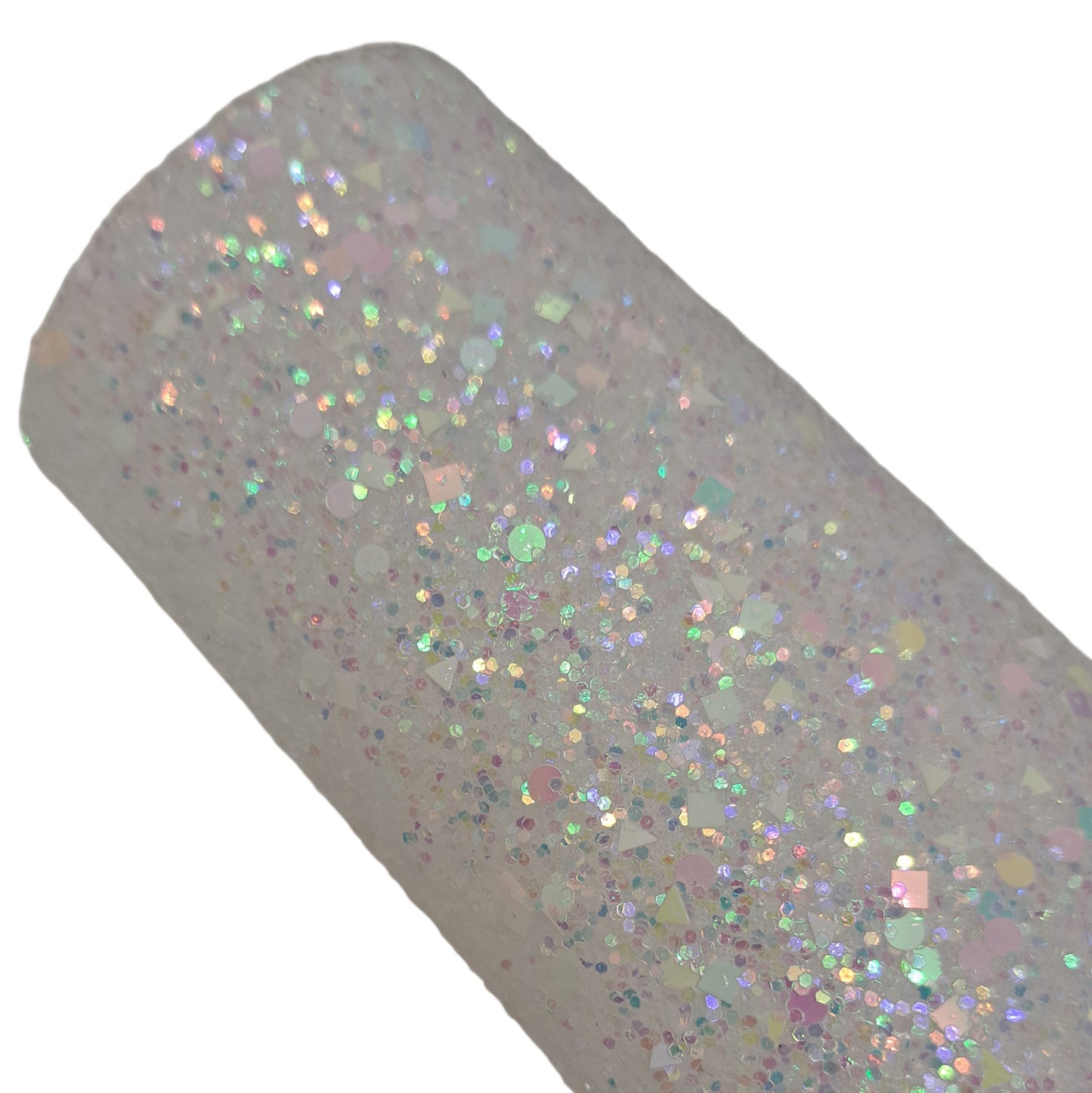 chunky glitter white roll on a white background