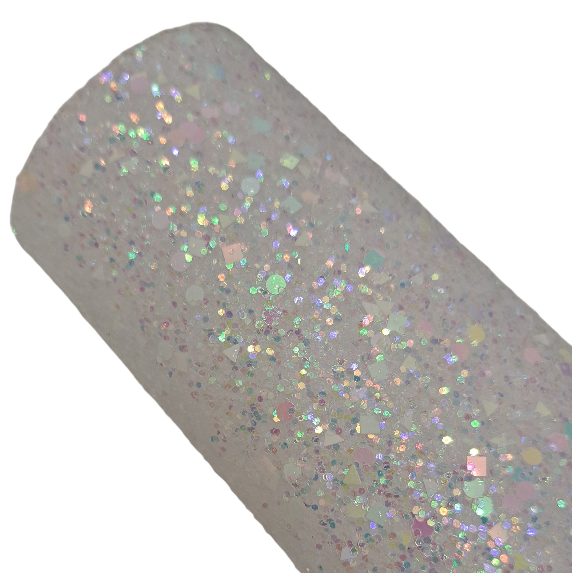 chunky glitter white roll on a white background