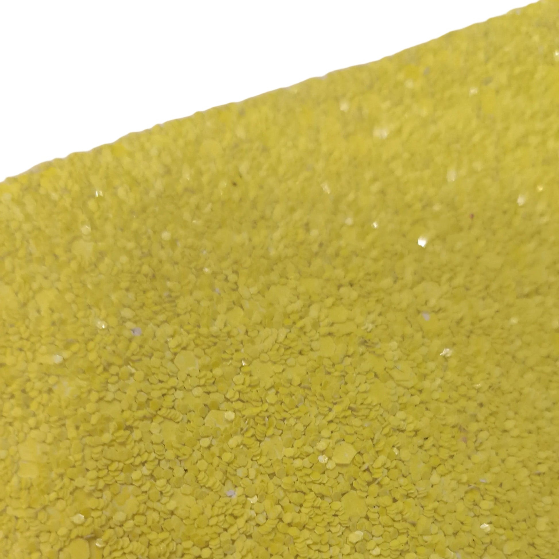 Chunky glitter yellow twill back 