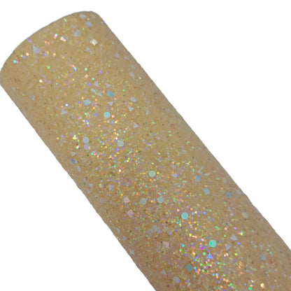 chunky glitter yellow roll on a white background