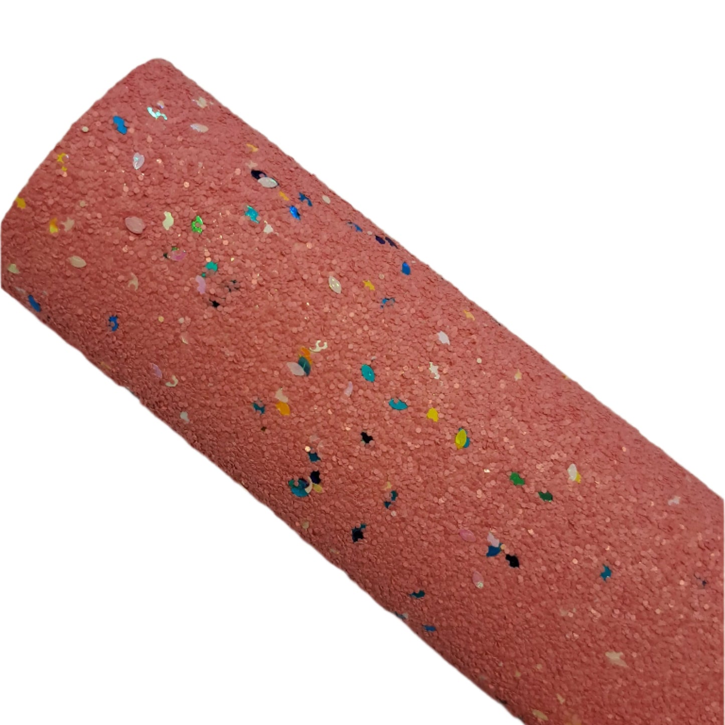 chunky glitter pink coloured roll on a white background