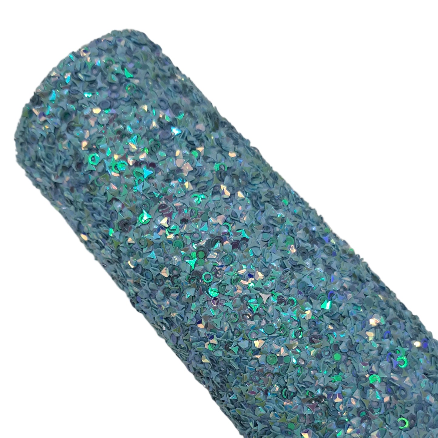 Chunky luxury blue shapes glitter with twill backn