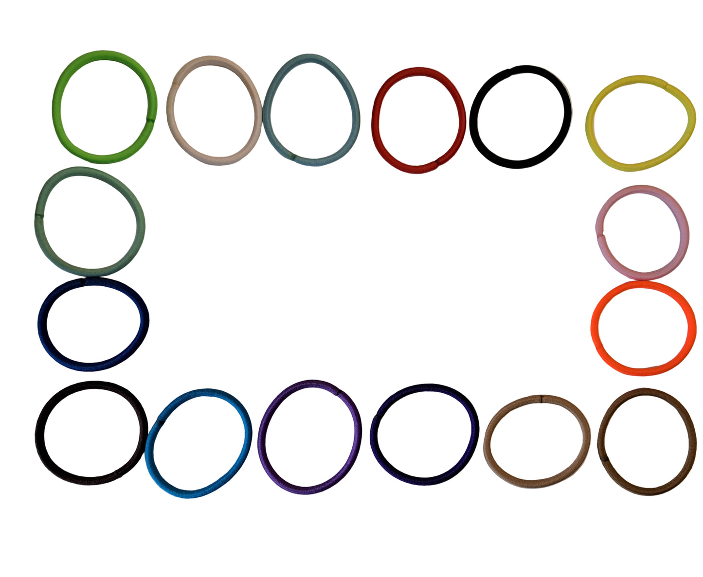 colourful bobbles on a white background