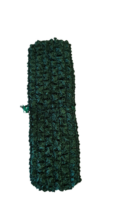 Crochet head wear elastic forest green