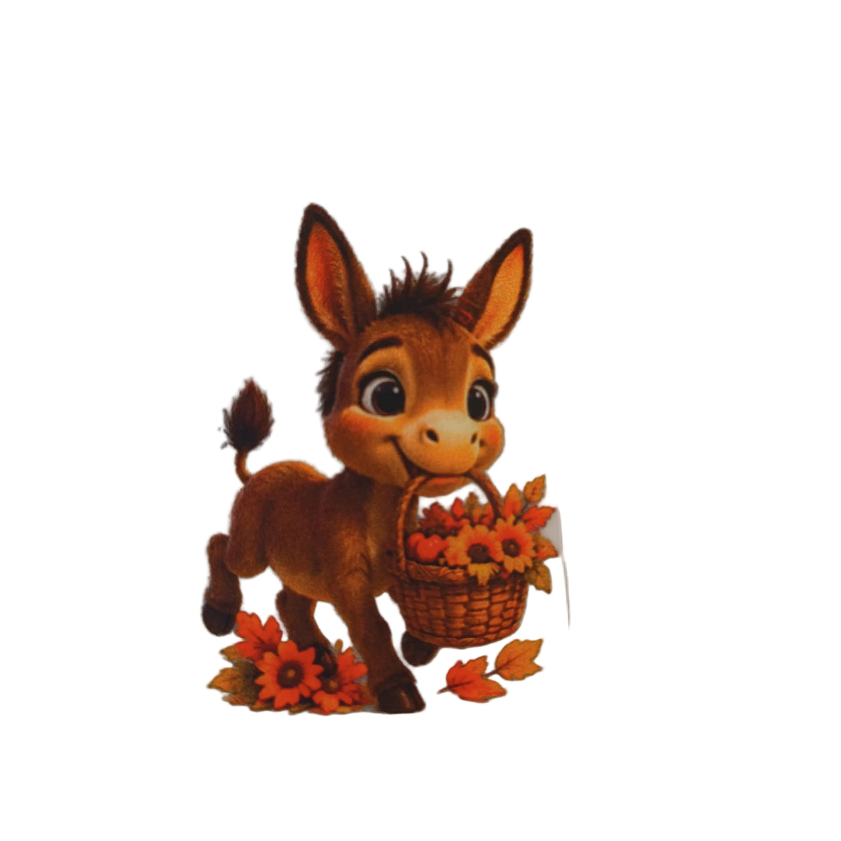 DTF iron on transfers donkey with basket no 27