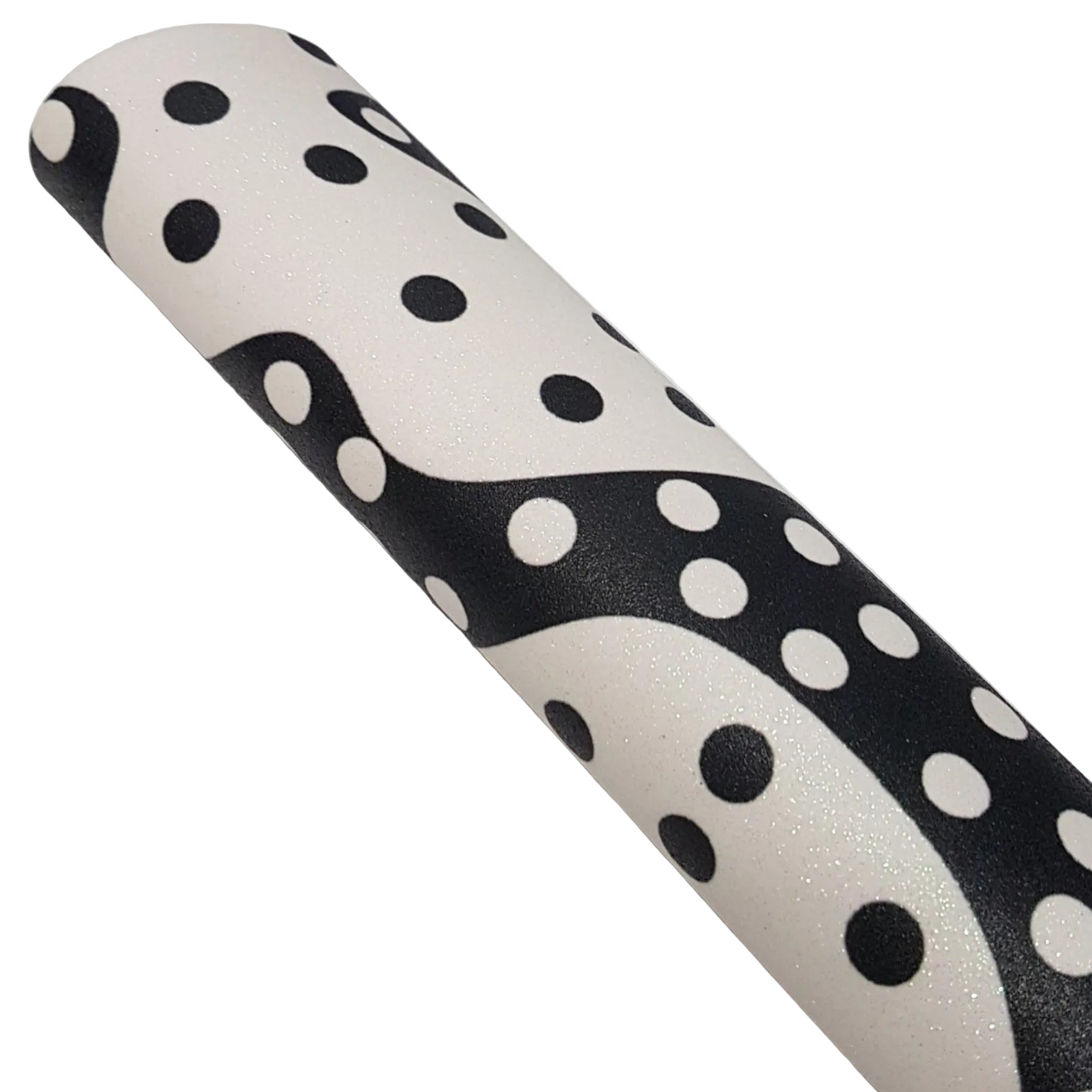 Fine glitter black and white spots and waves