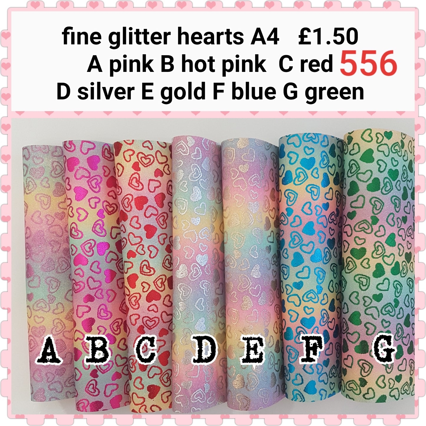 Fine glitter 💕  hearts on a canvas back
