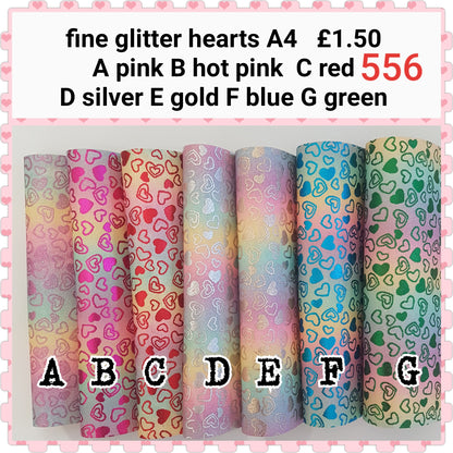 Fine glitter 💕  hearts on a canvas back