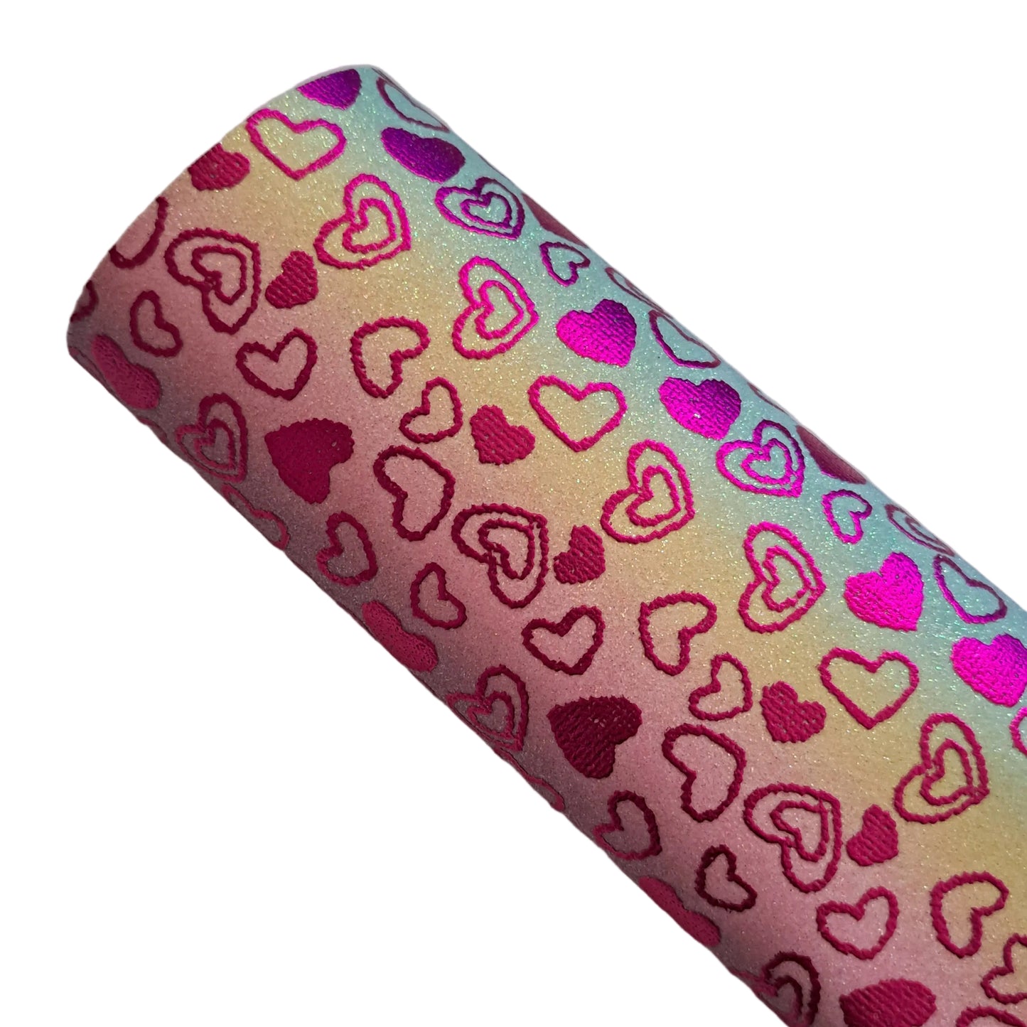 Fine glitter hot pink hearts