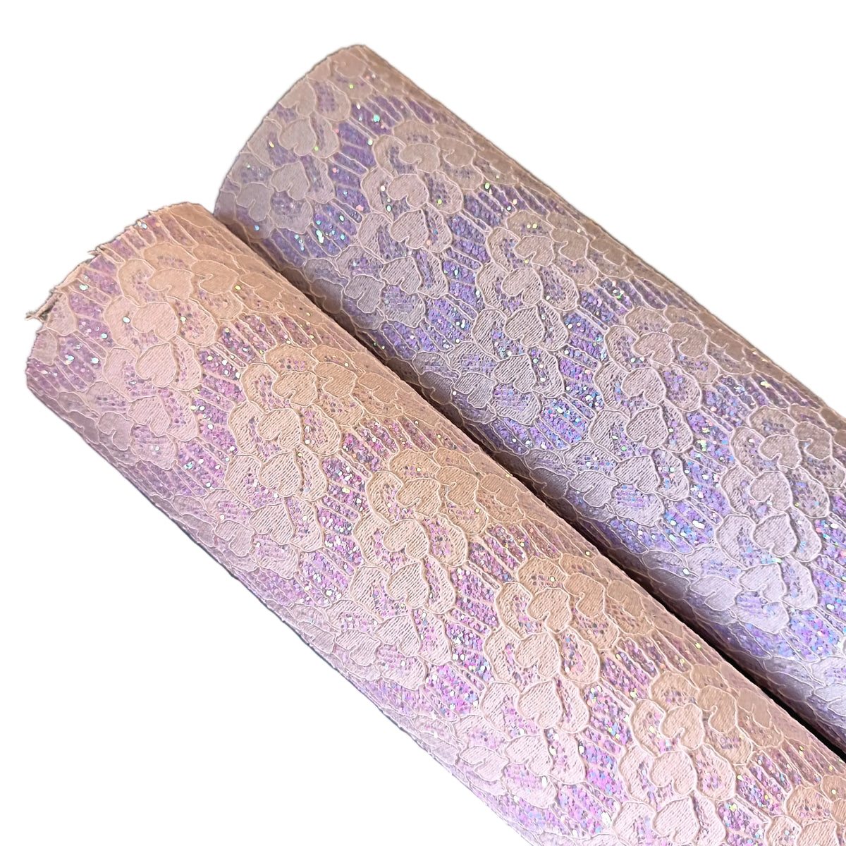 Lilac and light orchid glitter lace 