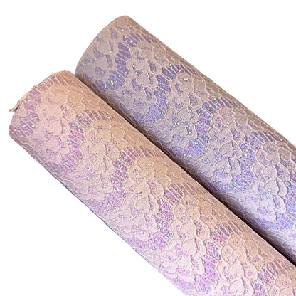 Lilac and light orchid glitter lace 