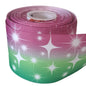 Green and plum stars 3 inch grosgrain ribbon