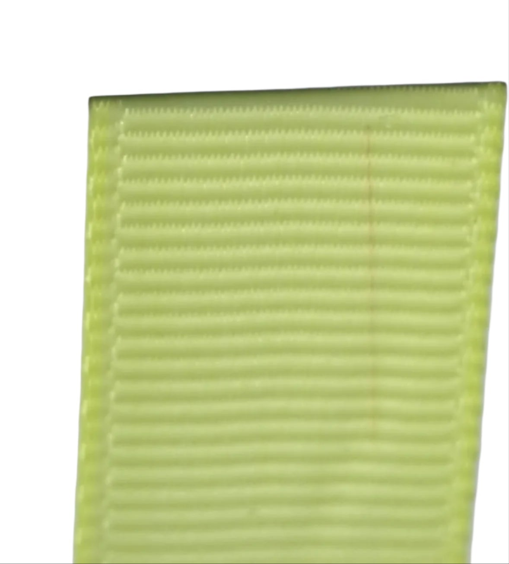 grosgrain ribbon in baby maize colour on white background