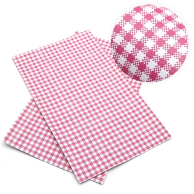 grosgrain ribbon gingham in pink colour on white background