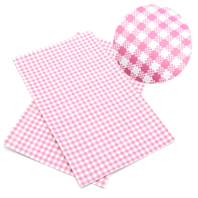 grosgrain ribbon gingham in pink colour on white background