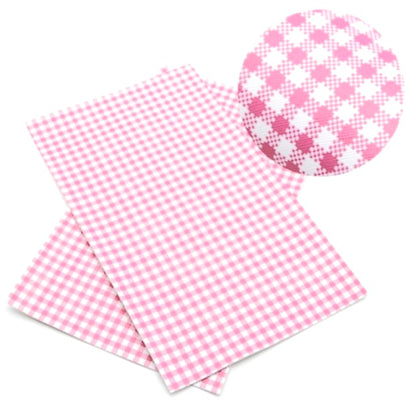 grosgrain ribbon gingham in pink colour on white background