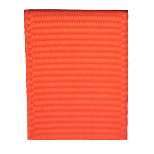 grosgrain ribbon in neon orange colour on white background