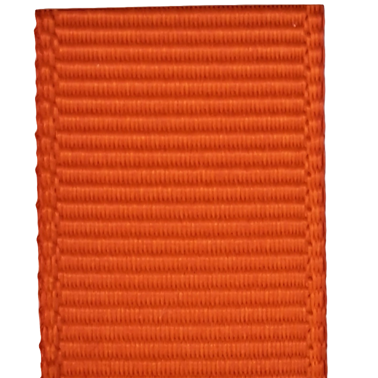 grosgrain ribbon in torrid orange colour on white background