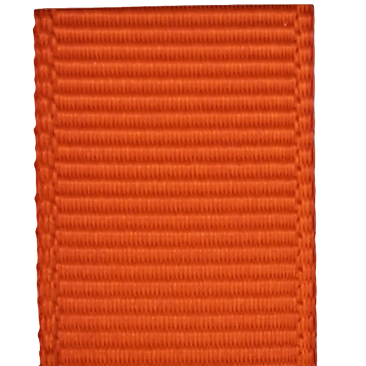 grosgrain ribbon in torrid orange colour on white background