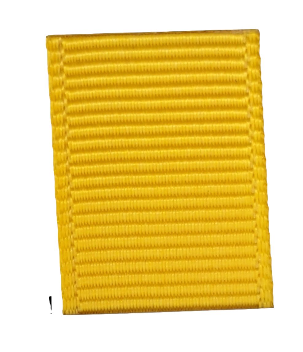 grosgrain ribbon in yellow colour on white background