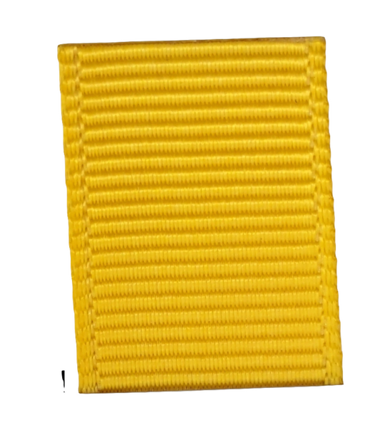 grosgrain ribbon in yellow colour on white background