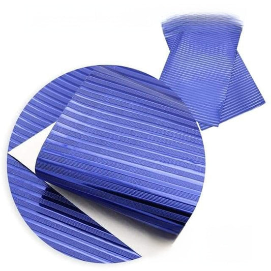 Blue ribbed vinyl wrap sheet on a white background