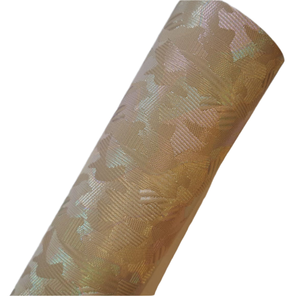 colourful metallic roll in cream colour on a white background