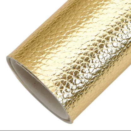colourful metallic roll in gold colour on a white background