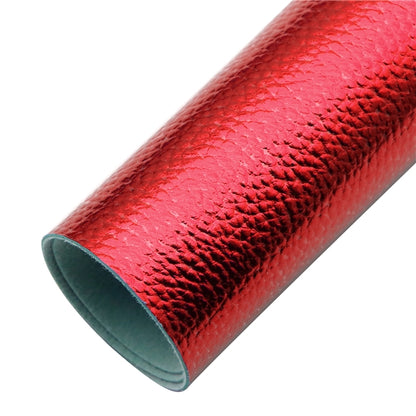 colourful metallic roll in red colour on a white background