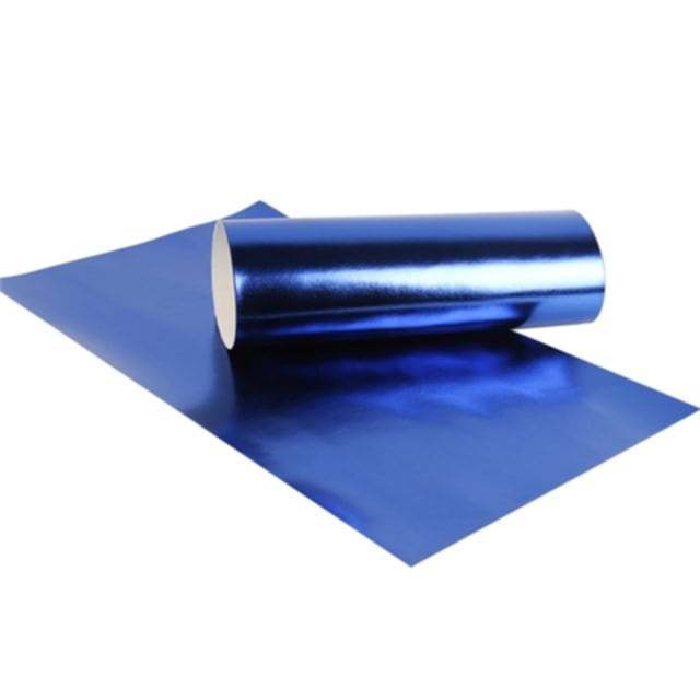 metallic ribbon in blue colour on a white background