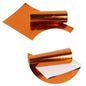 metallic ribbon in orange colour on a white background