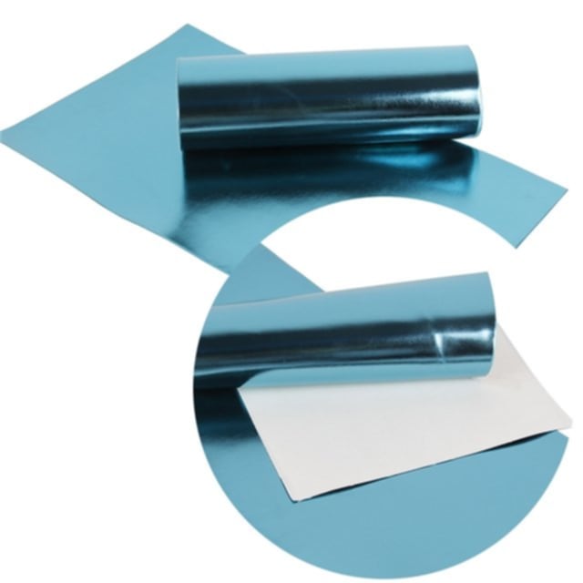 metallic ribbon in turquoise colour on a white background