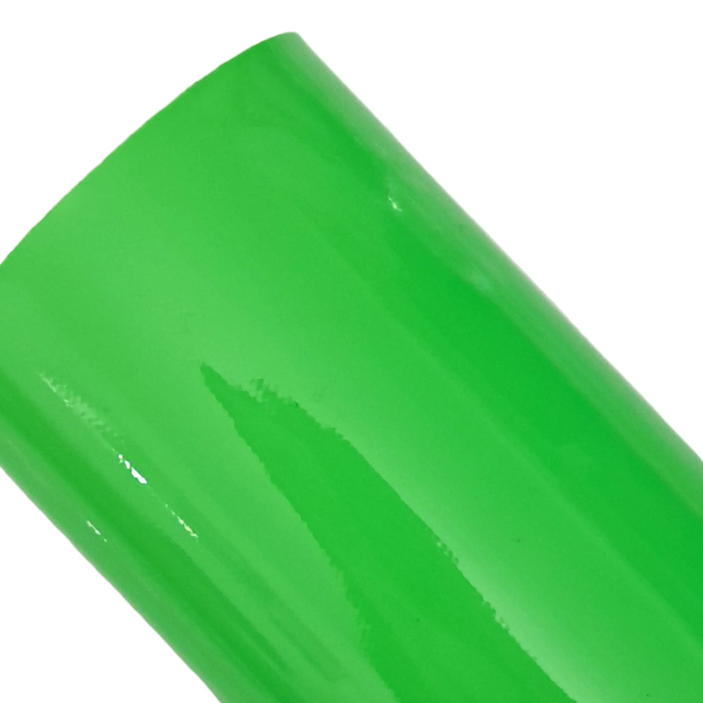Neon green patent leatherette, smooth glossy finish