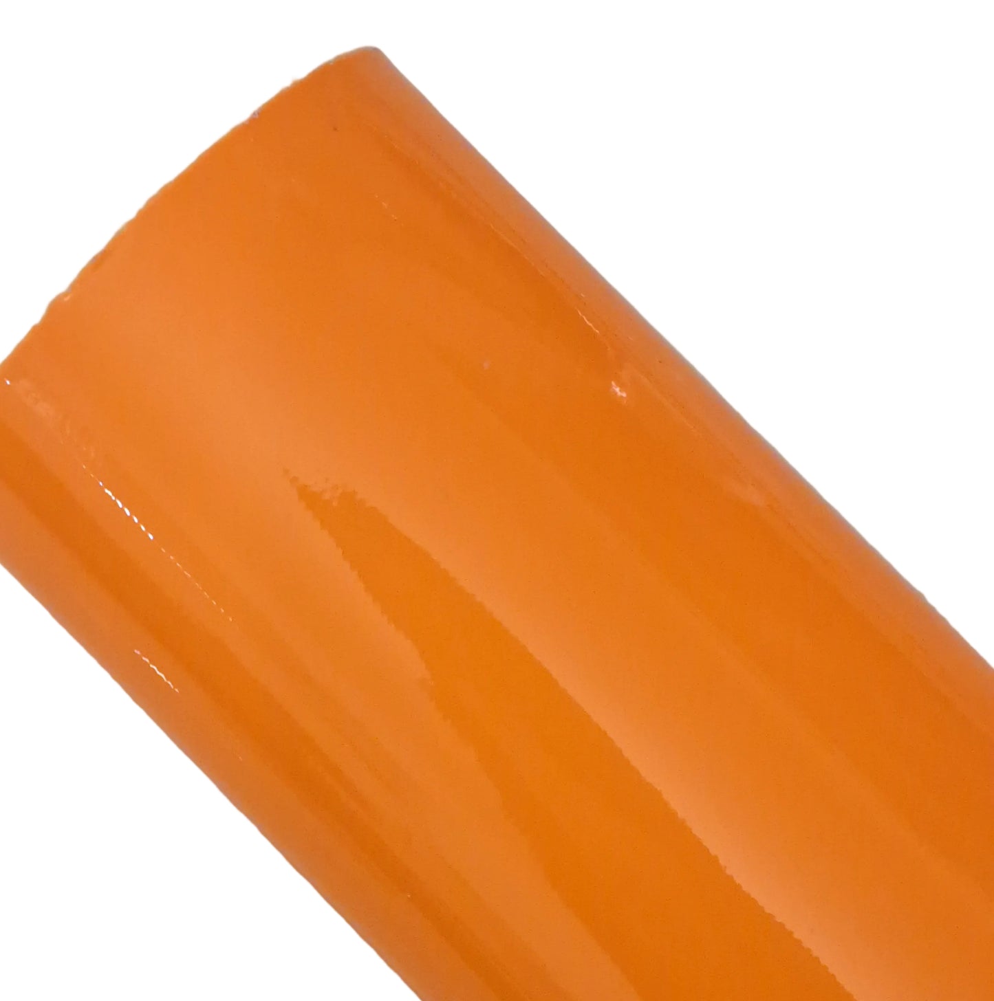 Neon orange patent leather glossy finish