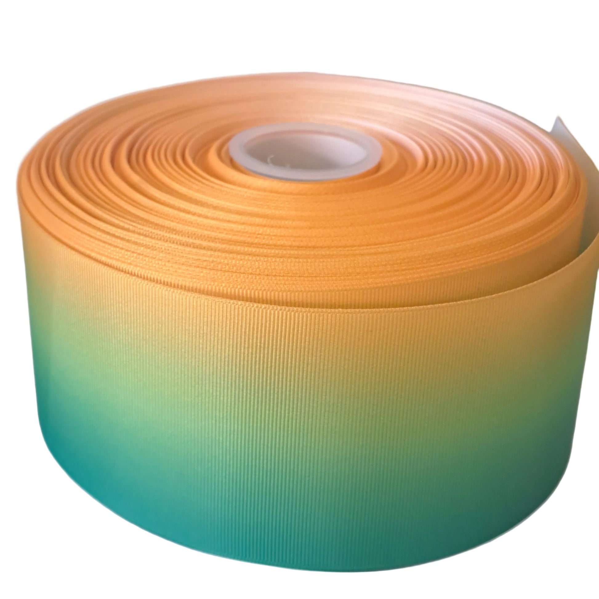 Ombre green and yellow 3 inch grosgrain ribbon 