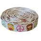 Peace 25mm grosgrain ribbon