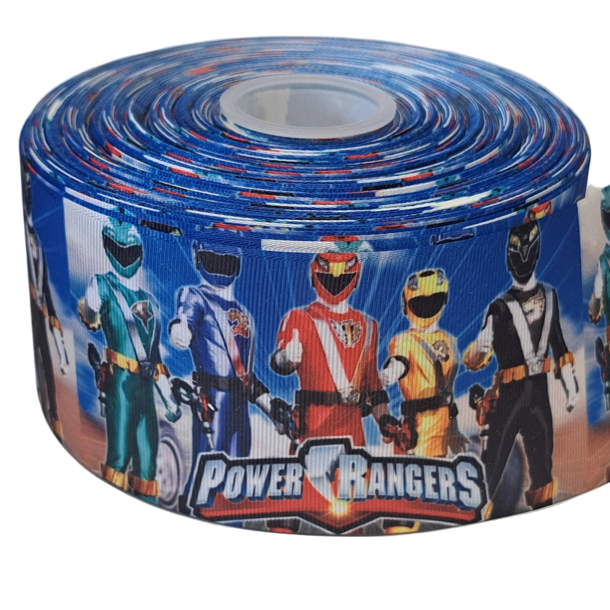 Roll of Power Rangers-themed tape on a white background