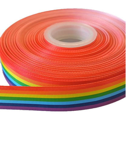 Rainbow ribbon 25mm grosgrain 