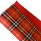 red tartan fabric on red felt back