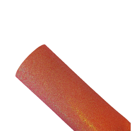 Reddish fine giiter smooth on a white canvas back