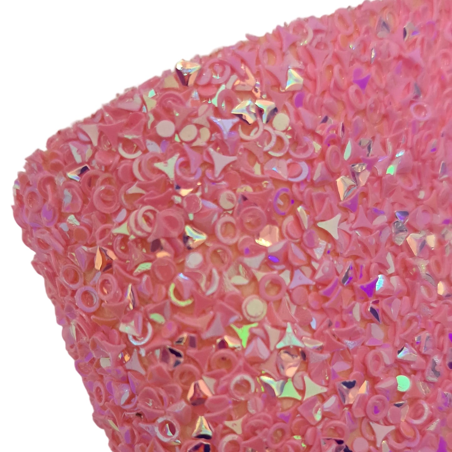Chunky Luxury Glitter. Hot Pink Shapes. Twill back