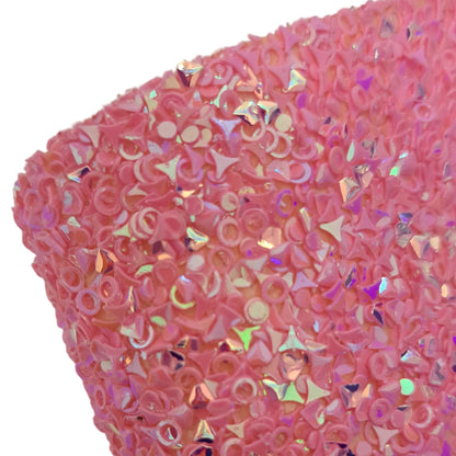 Chunky Luxury Glitter. Hot Pink Shapes. Twill back