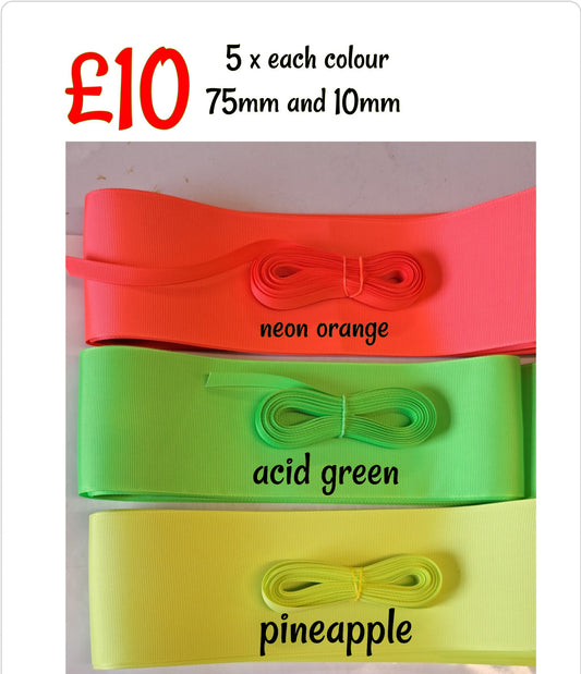 Ribbon set neon 3 inch