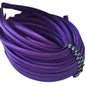 satin headbands in a regal purple colour on a white background